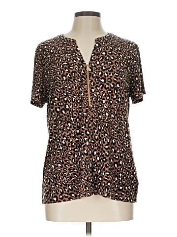 Anne Klein Short Sleeve Henley (view 1)