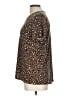 Anne Klein Animal Print Brown Short Sleeve Henley Size L - photo 5