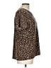 Anne Klein Animal Print Brown Short Sleeve Henley Size L - photo 4
