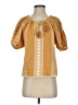 Saylor 100% Cotton Gold Short Sleeve Blouse Size XS - photo 1