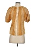 Saylor 100% Cotton Gold Short Sleeve Blouse Size XS - photo 2