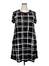 Apt. 9 100% Polyester Plaid Black Casual Dress Size XXL - photo 1