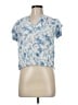Laura Ashley 100% Rayon Blue Short Sleeve Blouse Size M - photo 1