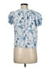 Laura Ashley 100% Rayon Blue Short Sleeve Blouse Size M - photo 2