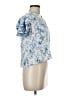 Laura Ashley 100% Rayon Blue Short Sleeve Blouse Size M - photo 4