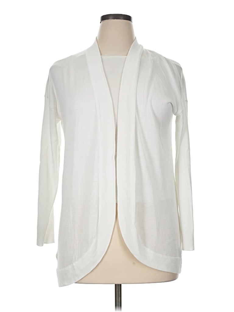 Pre-owned Joan Vass New York Cardigan Sweater In White