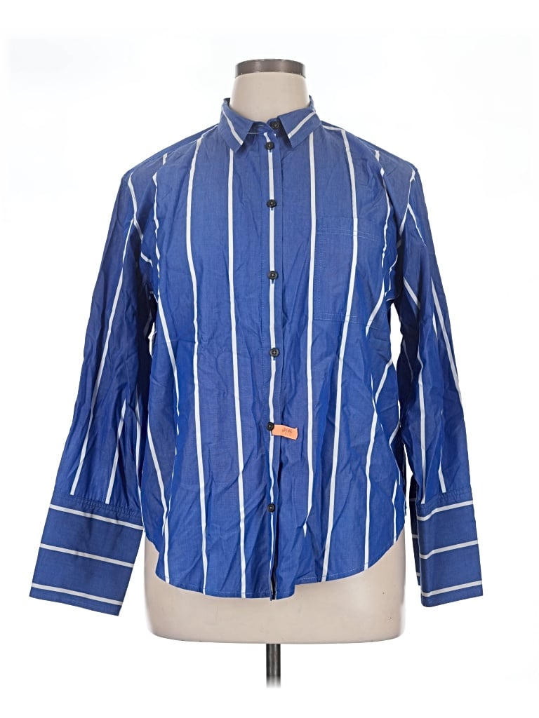 Pre-owned Jcrew Long Sleeve Button Down Shirt In Blue