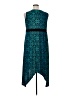 Catherines Paisley Teal Cocktail Dress Size 0X - photo 2