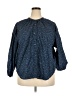 Free Assembly 100% Cotton Blue 3/4 Sleeve Button-Down Shirt Size 3X - photo 1