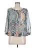 Ezra 100% Polyester Teal 3/4 Sleeve Blouse Size M - photo 1