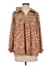 Adrienne 100% Polyester Animal Print Brown Long Sleeve Blouse Size S - photo 1