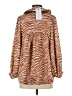 Adrienne 100% Polyester Animal Print Brown Long Sleeve Blouse Size S - photo 2