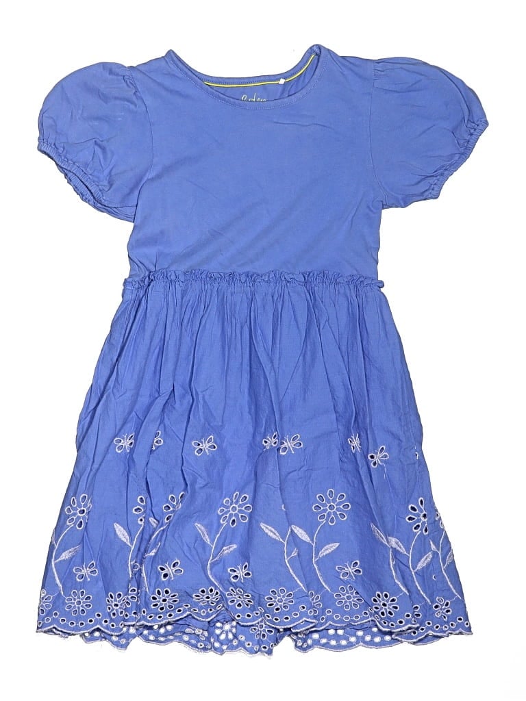 Pre-owned Mini Boden Kids' Dress In Blue
