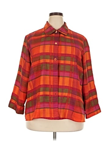 Selene Sport 3/4 Sleeve Button-Down Shirt (view 1)