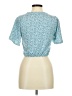 Haute Monde Blue Short Sleeve Blouse Size M - photo 2
