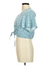 Haute Monde Blue Short Sleeve Blouse Size M - photo 5