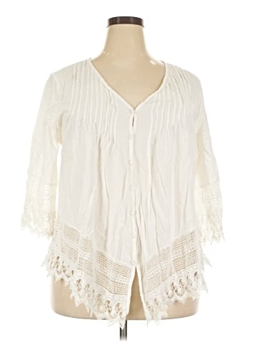 Solitaire 3/4 Sleeve Blouse (view 1)