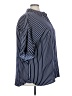 Suzanne Betro 100% Polyester Stripes Blue Short Sleeve Blouse Size 3X - photo 4