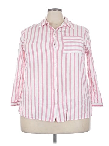 Ellos 3/4 Sleeve Button-Down Shirt (view 1)