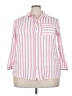 Ellos 100% Rayon Stripes Pink 3/4 Sleeve Button-Down Shirt Size 22 - photo 1