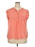 Liz Claiborne 100% Polyester Orange Short Sleeve Blouse Size XXL (petite) - photo 1