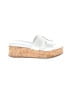 J/Slides 100% Leather White Wedges Size 7 1/2 - photo 1