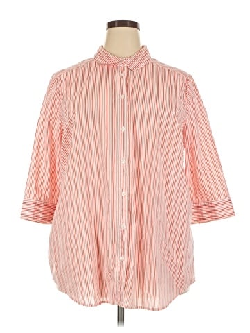Roaman's 3/4 Sleeve Button-Down Shirt (view 1)