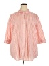 Roaman's Stripes Pink 3/4 Sleeve Button-Down Shirt Size 24w - photo 1