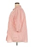 Roaman's Stripes Pink 3/4 Sleeve Button-Down Shirt Size 24w - photo 5