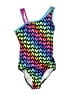 Lands' End Chevron-herringbone Purple One Piece Swimsuit Size 8 - photo 1