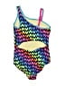 Lands' End Chevron-herringbone Purple One Piece Swimsuit Size 8 - photo 2