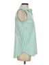 Renuar Stripes Green Sleeveless Button-Down Shirt Size S - photo 4