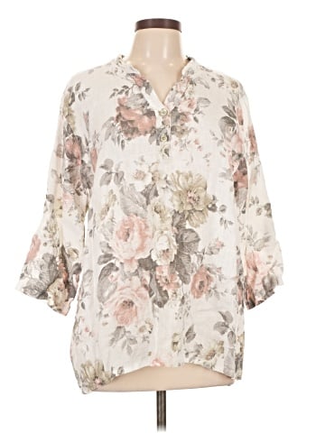 MADE IN ITALY 3/4 Sleeve Blouse (view 1)