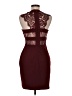 Express 100% Polyester Burgundy Cocktail Dress Size 6 - photo 2