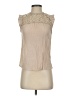 Mine 100% Polyester Tan Sleeveless Blouse Size S - photo 1