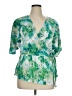 Halogen Green Short Sleeve Blouse Size XL - photo 1