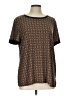 Anne Klein Tweed Brown Short Sleeve T-Shirt Size L - photo 1