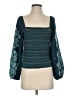 By Anthropologie 100% Polyester Teal Long Sleeve Blouse Size S - photo 1