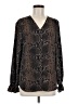 T Tahari 100% Polyester Animal Print Black Long Sleeve Blouse Size M - photo 1
