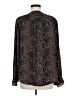 T Tahari 100% Polyester Animal Print Black Long Sleeve Blouse Size M - photo 2