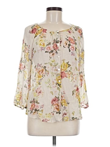 Sundance 3/4 Sleeve Silk Top (view 1)