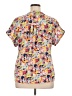 W5 100% Polyester Floral Yellow Short Sleeve Blouse Size XL - photo 2