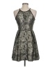 Soprano Metallic Silver Cocktail Dress Size M - photo 2
