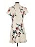 CUE 100% Polyester Print Ivory Casual Dress Size 12 - photo 2