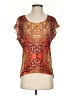 Jolie 100% Polyester Orange Short Sleeve Top Size S - photo 1
