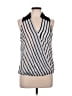 Heart Soul 100% Polyester Stripes Silver Sleeveless Blouse Size L - photo 1