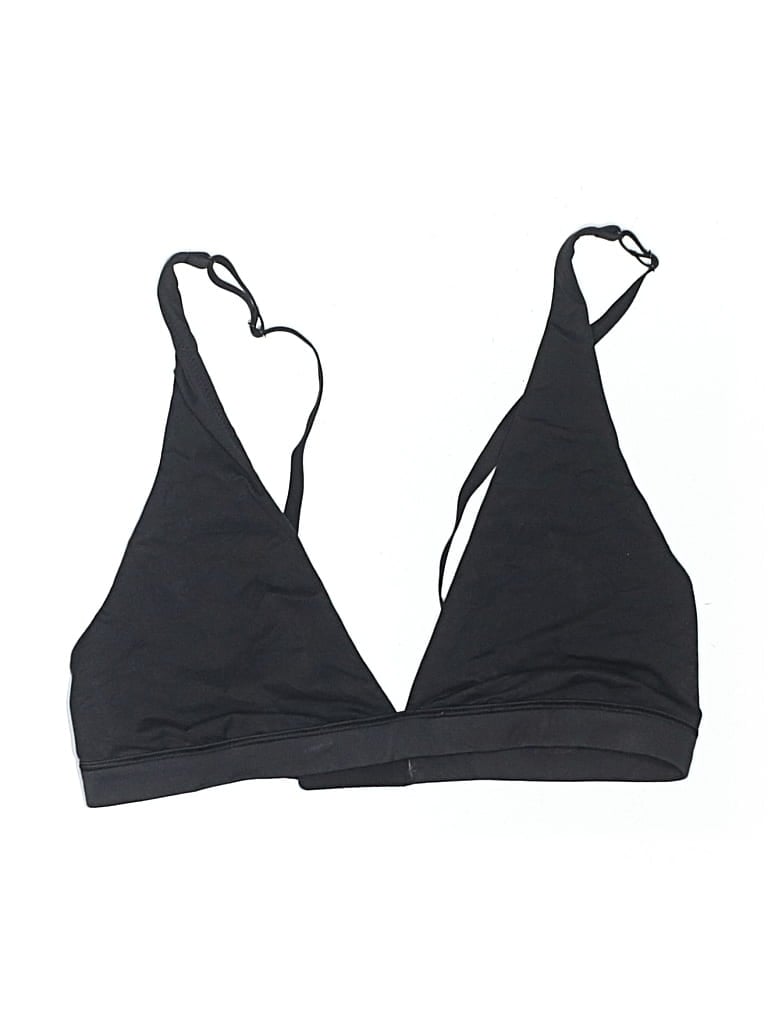 Pre-owned Lululemon Athletica Swimsuit Top Black Solid Pattern Swimwear