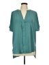 Jodifl 100% Polyester Teal Short Sleeve Blouse Size L - photo 1