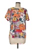 Spense 100% Polyester Graphic Orange Short Sleeve Blouse Size M - photo 1