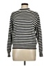 Sag Harbor 100% Acrylic Stripes Silver Black Turtleneck Sweater Size L - photo 1